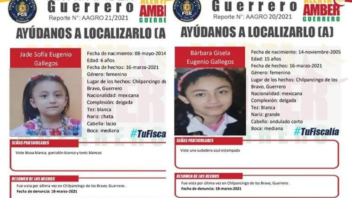 alerta amber hermanas